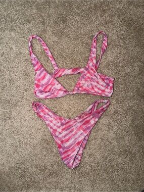 Skatie Pink and purple tie dye Bikini Set